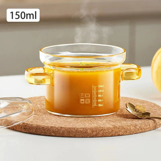 Pentola Vetro Borosilicato Trasparente Elegante Piccole Dimensioni Resistente Accessori Casa Cucina - INTERIOR DREAM DESIGN