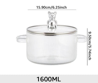 Pentola Vetro Borosilicato Trasparente Resistente Alte Temperature Decorazione Accessori Casa Cucina - INTERIOR DREAM DESIGN