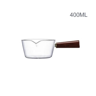 Pentole Cucina Trasparenti Manico Legno Diverse Dimensioni 400 - 600ml Resistente Accessori Cucina Fornello Elettrico Ceramica Gas - INTERIOR DREAM DESIGN