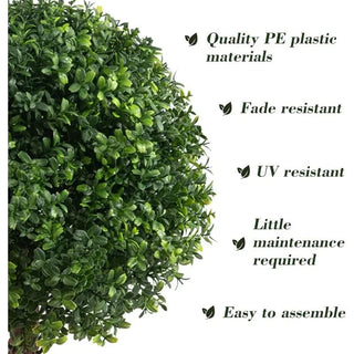 Pianta Artificiale Esterno Giardino Decorativa Plastica Ferro Asta Ferro Forma Rotonda Punta-INTERIOR DREAM DESIGN