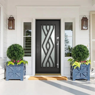 Pianta Artificiale Esterno Giardino Decorativa Plastica Ferro Asta Ferro Forma Rotonda Punta-INTERIOR DREAM DESIGN