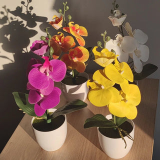 Pianta Finta Bonsai Orchidea Artificiale Decorazione Ornamento Accessori Arredamento Casa - INTERIOR DREAM DESIGN