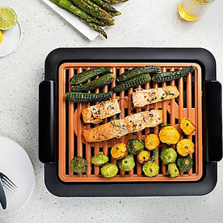 Piastra Elettrotermica Antiaderente BBQ Antifumo Controllo Temperatura - INTERIOR DREAM DESIGN