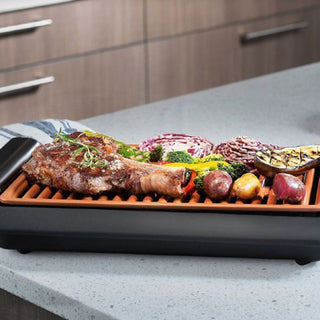 Piastra Elettrotermica Antiaderente BBQ Antifumo Controllo Temperatura - INTERIOR DREAM DESIGN