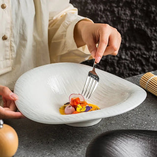 Piatti Cucina Particolari Colore Bianco Nero Porcellana Diverse Dimensioni Stoviglie-INTERIOR DREAM DESIGN