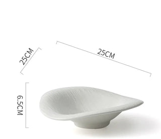 Piatti Cucina Particolari Colore Bianco Nero Porcellana Diverse Dimensioni Stoviglie-INTERIOR DREAM DESIGN