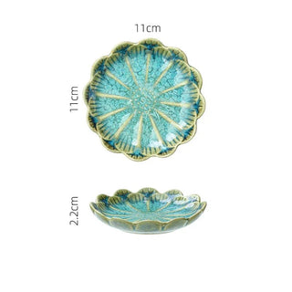 Piatti Decorazione Tavola Blu Rosa Verde Forma Creativa Design Moderno Arredo Ceramica 11cm-INTERIOR DREAM DESIGN