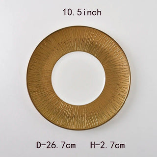 Piatti Materiale Ceramica Diverse Dimensioni Arredo Tavolo Elegante Moderno Design Oro-INTERIOR DREAM DESIGN
