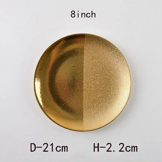 Piatti Materiale Ceramica Diverse Dimensioni Arredo Tavolo Elegante Moderno Design Oro-INTERIOR DREAM DESIGN