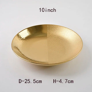 Piatti Materiale Ceramica Diverse Dimensioni Arredo Tavolo Elegante Moderno Design Oro-INTERIOR DREAM DESIGN