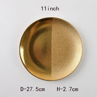 Piatti Materiale Ceramica Diverse Dimensioni Arredo Tavolo Elegante Moderno Design Oro-INTERIOR DREAM DESIGN