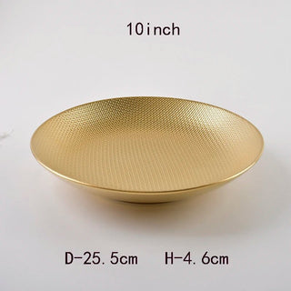 Piatti Materiale Ceramica Diverse Dimensioni Arredo Tavolo Elegante Moderno Design Oro-INTERIOR DREAM DESIGN