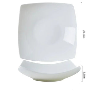 Piatti Materiale Ceramica Diverse Dimensioni Bianco Semplice Arredo Decorazione Tavolo-INTERIOR DREAM DESIGN