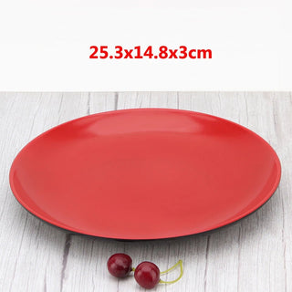 Piatti Rossi Diversi Modelli Decorazione Tavola Arredo Cucina Diverse Dimensioni Decorazione Creativa-INTERIOR DREAM DESIGN