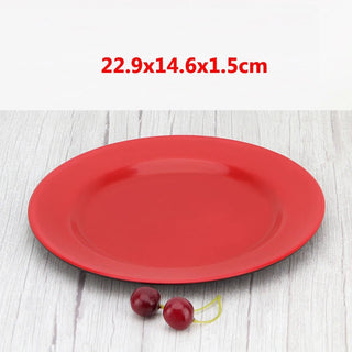 Piatti Rossi Diversi Modelli Decorazione Tavola Arredo Cucina Diverse Dimensioni Decorazione Creativa-INTERIOR DREAM DESIGN