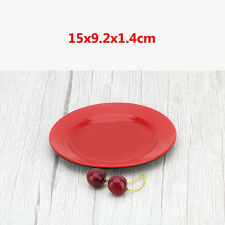 Piatti Rossi Diversi Modelli Decorazione Tavola Arredo Cucina Diverse Dimensioni Decorazione Creativa-INTERIOR DREAM DESIGN