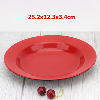 Piatti Rossi Diversi Modelli Decorazione Tavola Arredo Cucina Diverse Dimensioni Decorazione Creativa-INTERIOR DREAM DESIGN