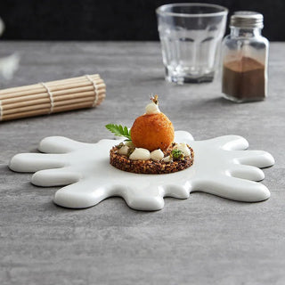 Piatto Ceramica Particolare Bianco Cucina Estetico Cucina Pratico Leggero Carino-INTERIOR DREAM DESIGN