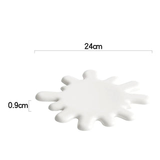 Piatto Ceramica Particolare Bianco Cucina Estetico Cucina Pratico Leggero Carino-INTERIOR DREAM DESIGN