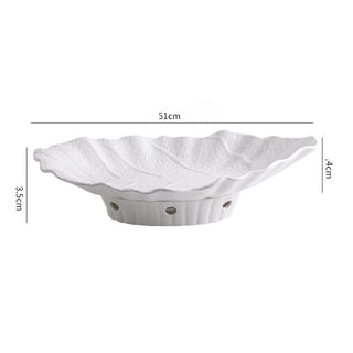 Piatto Grande Ceramica Antipasto Cena Casa Cucina Pratico Elegante Bianco Ampio-INTERIOR DREAM DESIGN