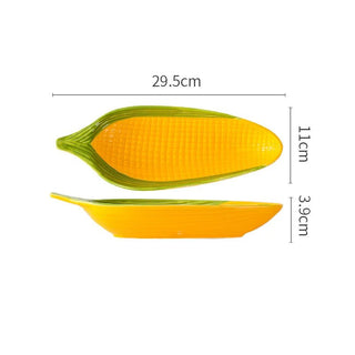 Piatto In Ceramica Creativo Modello Pannocchia Fantasia Decorazione Moderna Arredo Tavolo Creativo-INTERIOR DREAM DESIGN