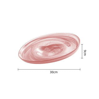 Piatto Materiale Vetro Diverse Colorazioni Design Elegante Moderno Stoviglie Piatti Arredo Tavola-INTERIOR DREAM DESIGN