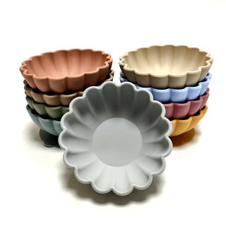 Piatto Silicone Fiore Vari Colori Fantasioso Colorato Utile Resistente Bambini Cucina-INTERIOR DREAM DESIGN