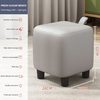 Piccolo Sgabello Materiale Ecopelle Diverse Colorazioni Design Moderno Forma Quadrata Resistente-INTERIOR DREAM DESIGN