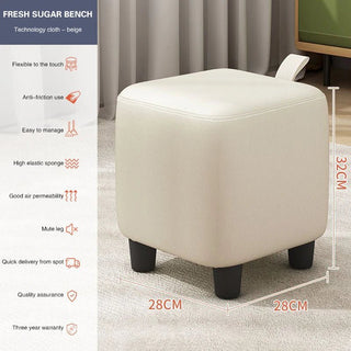 Piccolo Sgabello Materiale Ecopelle Diverse Colorazioni Design Moderno Forma Quadrata Resistente-INTERIOR DREAM DESIGN