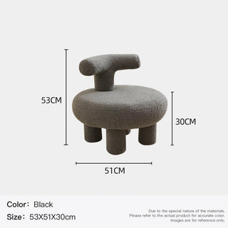 Piccolo Sgabello Materiale Peluche Schienale Comodo Diverse Colorazioni Arredo Casa-INTERIOR DREAM DESIGN