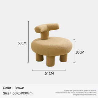 Piccolo Sgabello Materiale Peluche Schienale Comodo Diverse Colorazioni Arredo Casa-INTERIOR DREAM DESIGN