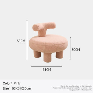 Piccolo Sgabello Materiale Peluche Schienale Comodo Diverse Colorazioni Arredo Casa-INTERIOR DREAM DESIGN