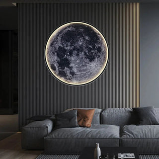 Plafoniera Lampada Luna Realistica Muro Soffitto Metallo Acrilico Diversi Diametri LED Luci Calde Fredde Accessori Arredamento Decorazione Casa - INTERIOR DREAM DESIGN