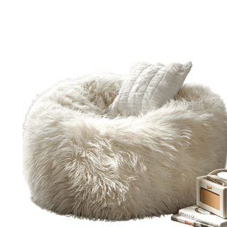 Poltrona Sacco Bianca Tessuto Decorazione Moderna Arredo Salotto Camera Design Moderno Semplice-INTERIOR DREAM DESIGN