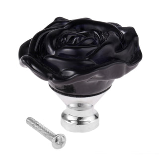 Pomello Forma Rosa Diversi Colori Effetto Vetro Trasparente Design Innovativo Vetro Zinco Arredamento Mobili Casa-INTERIOR DREAM DESIGN