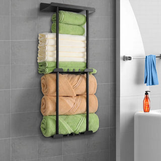 Porta Asciugamani Materiale Acciaio Parete Grandi Capacità Resistente Organizer Bagno-INTERIOR DREAM DESIGN