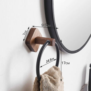 Porta Asciugamano Materiale Legno Alluminio Diverse Colorazioni Arredo Bagno Supporto-INTERIOR DREAM DESIGN