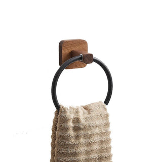 Porta Asciugamano Materiale Legno Alluminio Diverse Colorazioni Arredo Bagno Supporto-INTERIOR DREAM DESIGN