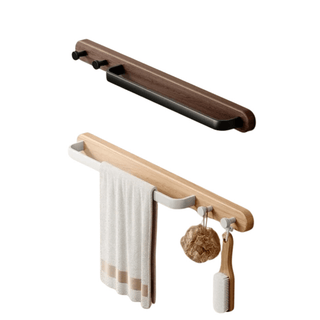 Porta Asciugamano Materiale Legno Alluminio Diverse Colorazioni Design Moderno Supporto Arredo Bagno-INTERIOR DREAM DESIGN