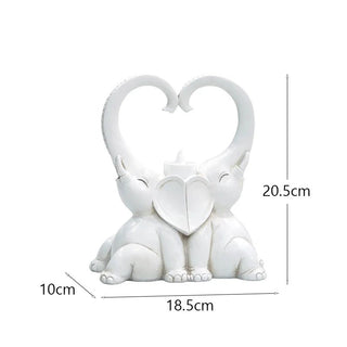 Porta Candela Modello Elefante Decorazione Moderna Arredo Casa Design Creativo Rosa Bianco Oro-INTERIOR DREAM DESIGN