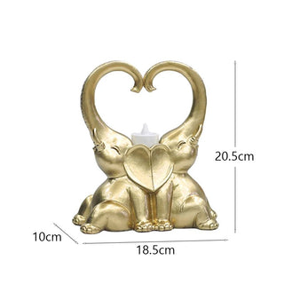 Porta Candela Modello Elefante Decorazione Moderna Arredo Casa Design Creativo Rosa Bianco Oro-INTERIOR DREAM DESIGN