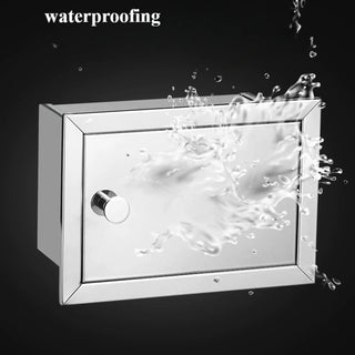 Porta Carta Igienica Scomparsa Riparata Impermeabile Acciaio Argento Nero-INTERIOR DREAM DESIGN