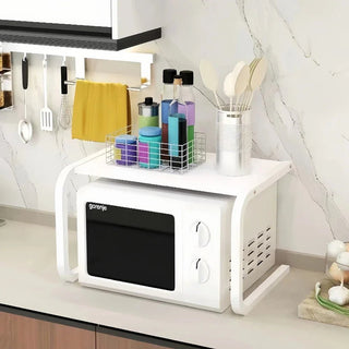 Porta Elettrodomestici Organizer Cucina Con Mensola Nero Bianco Di Metallo Organizzazione Cucina Mensola - INTERIOR DREAM DESIGN