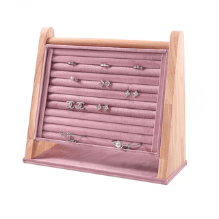 Porta Gioielli Materiale Velluto Legno Porta Gioie Salva Spazio Organizer Camera Da Letto-INTERIOR DREAM DESIGN