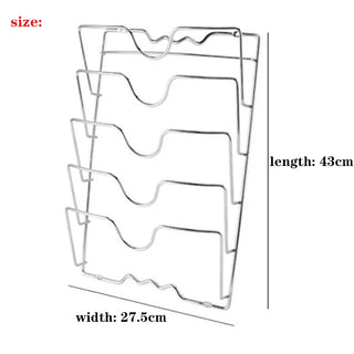 Porta Pentole Organizer Da Cucina Per Coperchi In Argento 5 Scomparti Comodo Salva Spazio Per Cassetti Comodo - INTERIOR DREAM DESIGN