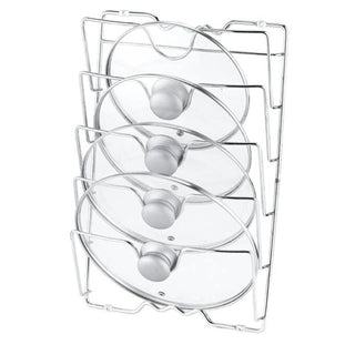 Porta Pentole Organizer Da Cucina Per Coperchi In Argento 5 Scomparti Comodo Salva Spazio Per Cassetti Comodo - INTERIOR DREAM DESIGN