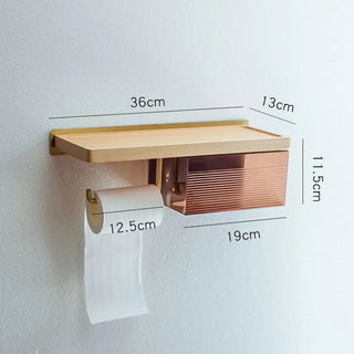 Porta Rotolo Carta Igienica Accessori Bagno Marrone Chiaro Ottone Resistente-INTERIOR DREAM DESIGN