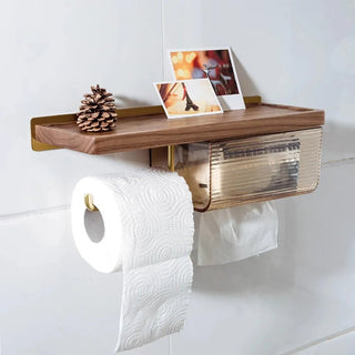 Porta Rotolo Carta Igienica Accessori Bagno Marrone Chiaro Ottone Resistente-INTERIOR DREAM DESIGN