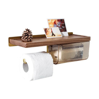 Porta Rotolo Carta Igienica Accessori Bagno Marrone Chiaro Ottone Resistente-INTERIOR DREAM DESIGN