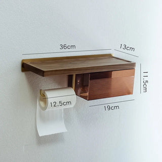 Porta Rotolo Carta Igienica Accessori Bagno Marrone Chiaro Ottone Resistente-INTERIOR DREAM DESIGN